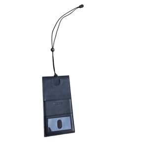 Fossil Genuine Leather Black Anti Theft Neck Travel Wallet Passport Holder